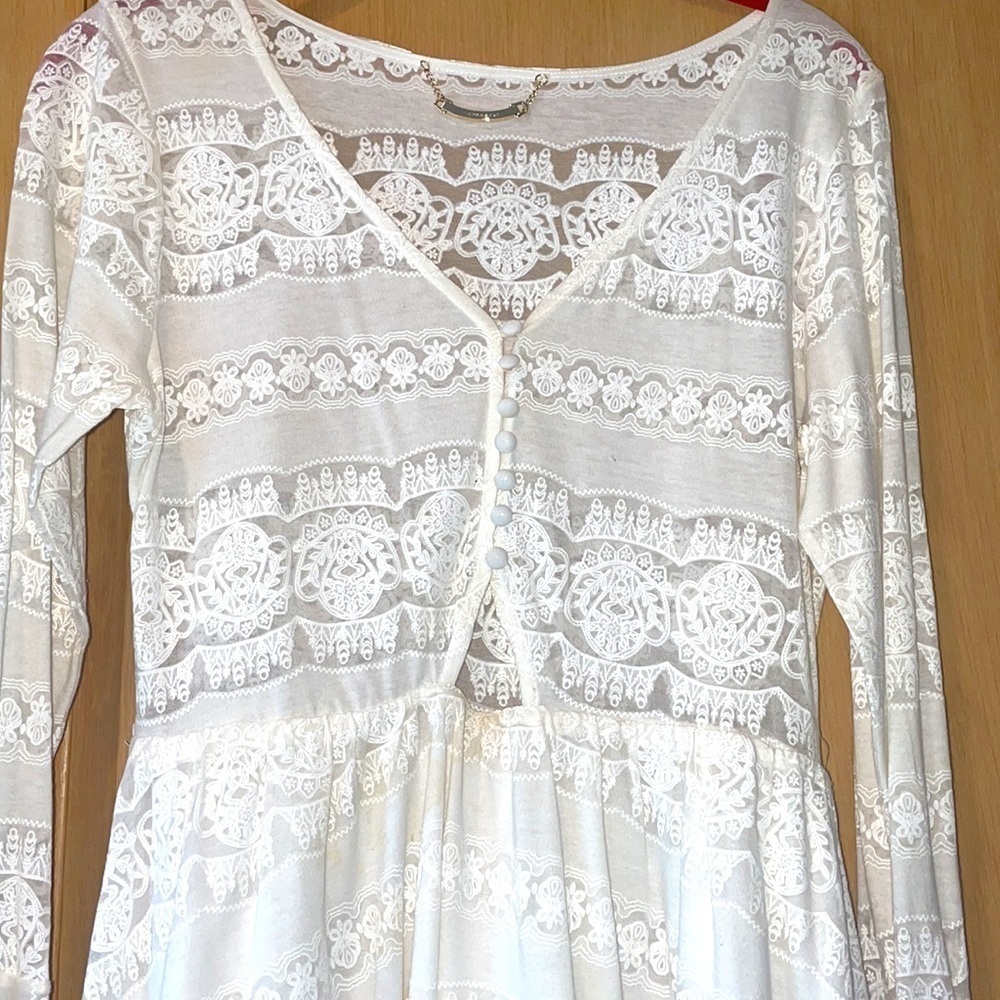 White Cotton Lace Dress - Picture 2 of 4